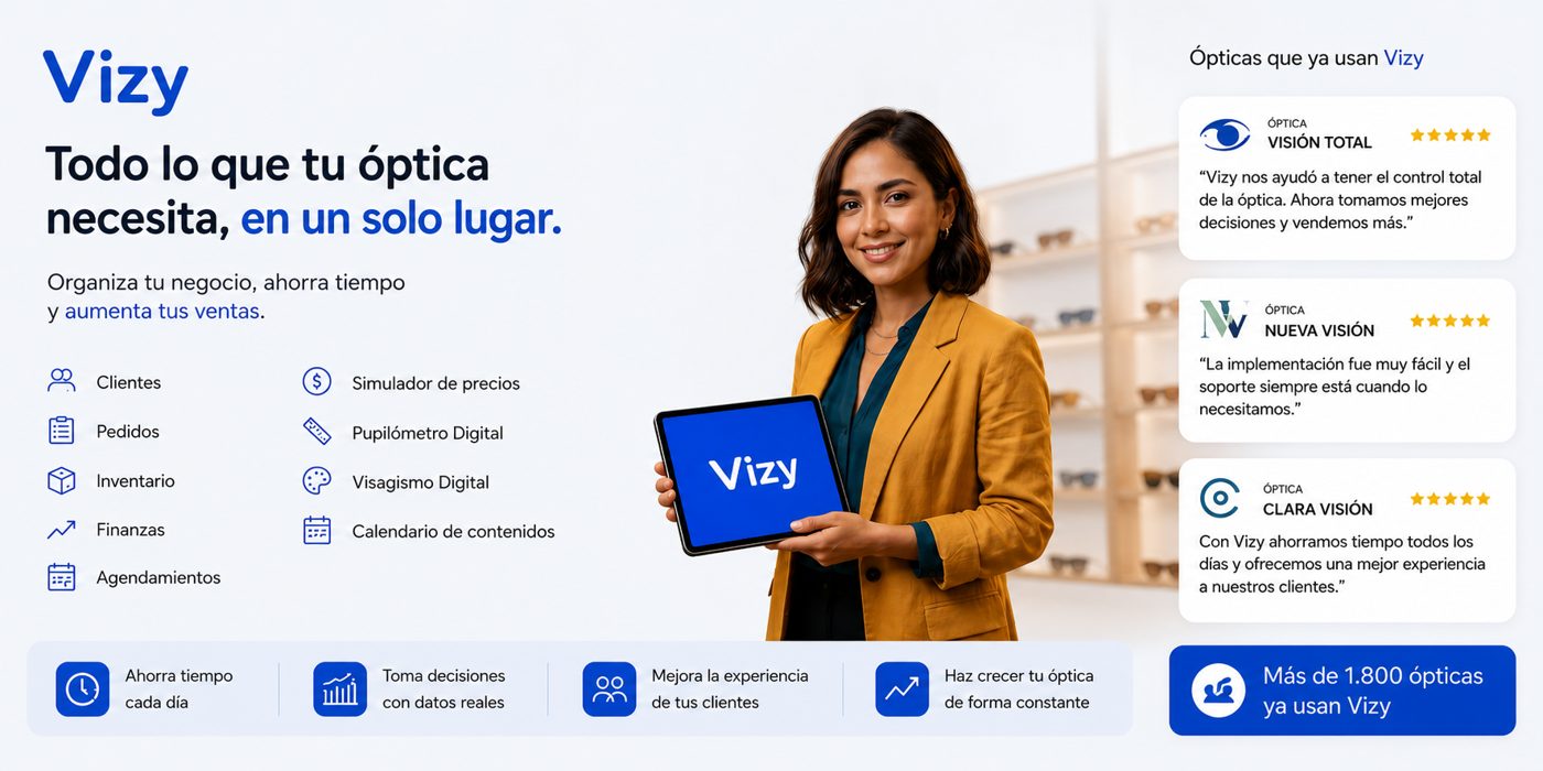 Interior moderno de una óptica